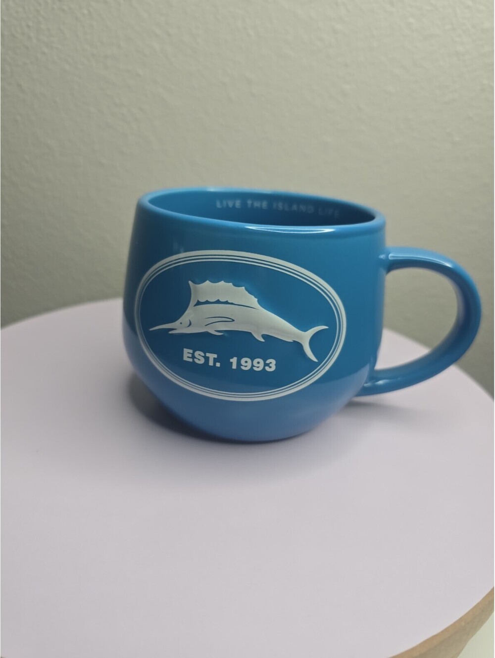 Tommy Bahama Coffee Mug Blue “Live The Island Life”